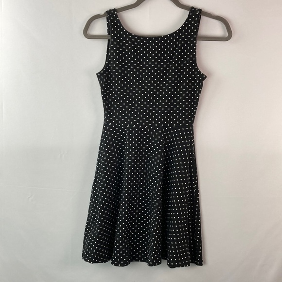 Forever 21 black skater dress with polka dot and bow size small - Picture 1 of 5
